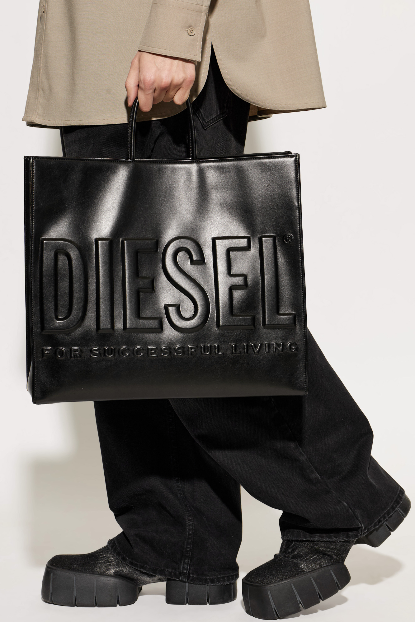 Preto Shopper de mão 'DSL 3D SHOPPER' Diesel - Vitkac Brazil